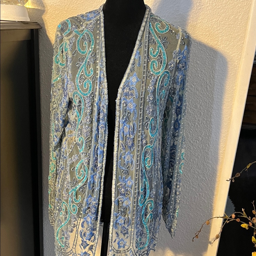Sheer vintage Beaded Cardigan